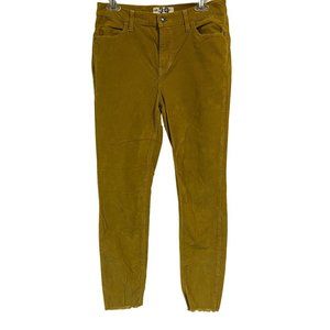 Free People We the Free Skinny Corduroy Pants‎ Mustard Yellow Size 29 Raw Hem